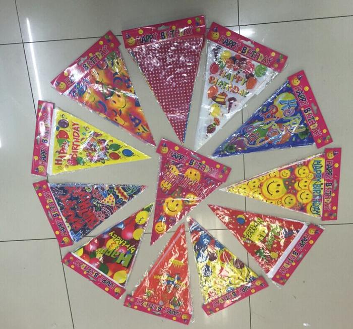 Asian, African and European plastic triangle bunting party bunting