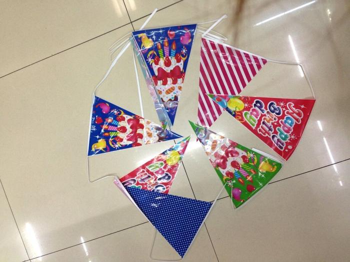 Asian, African and European plastic triangle bunting party bunting