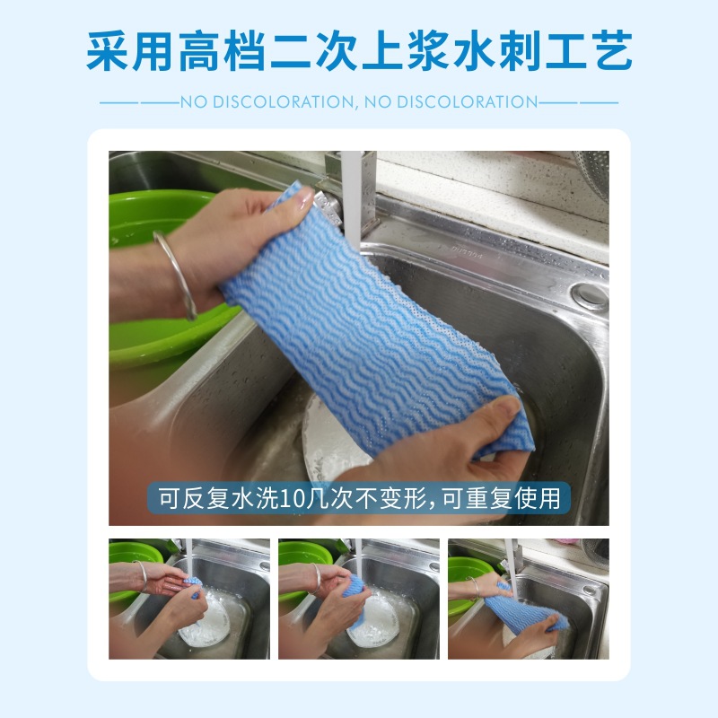Lazy Rag Repeated Washing Cloth Wave Pattern Thick Non-Woven Duster Cloth Kitchen Oilproof Dishcloth