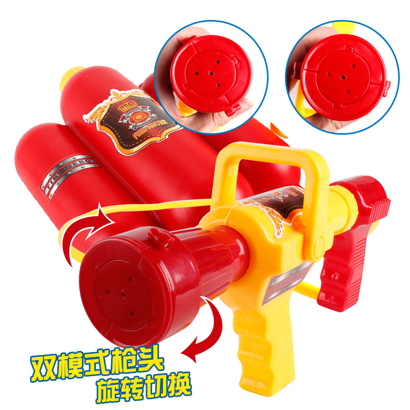 Backpack-type water gun summer children cartoon pull type fire extinguisher water gun plastic sandstand water toys