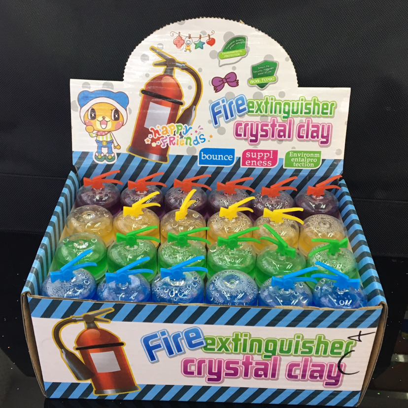Fill small fire extinguisher with crystal muds