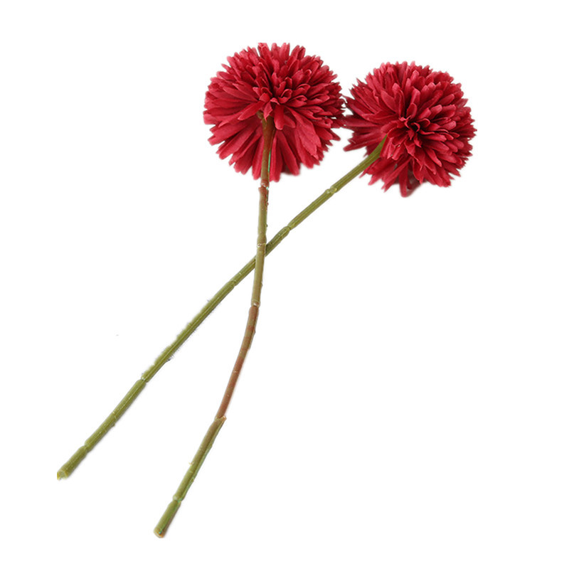 Artificial Flower Ball Chrysanthemum Dandelion Single African Table Tennis Chrysanthemum Home Living Room Decoration Raw Silk Potted Flower Arrangement