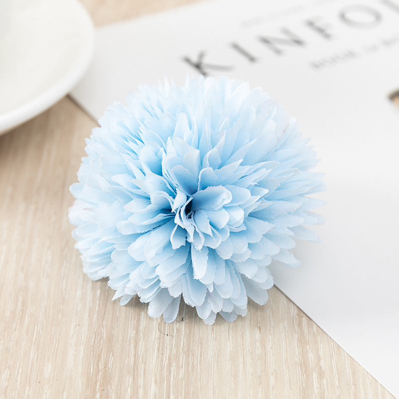 Artificial Flower Ball Chrysanthemum Dandelion Single African Table Tennis Chrysanthemum Home Living Room Decoration Raw Silk Potted Flower Arrangement