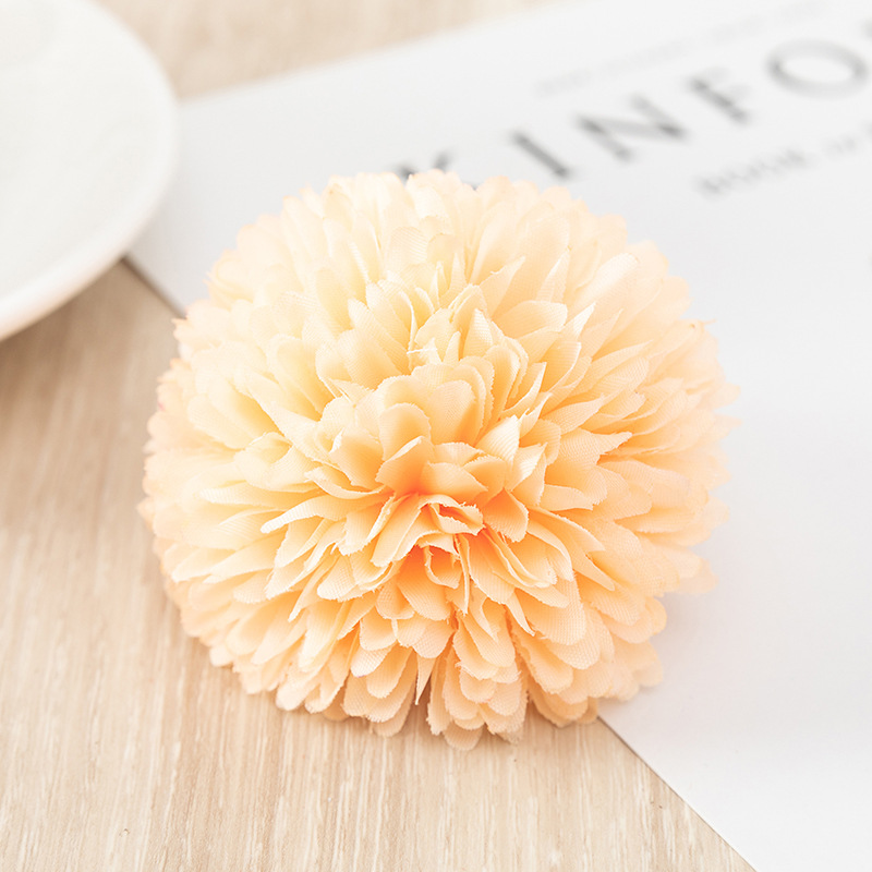 Artificial Flower Ball Chrysanthemum Dandelion Single African Table Tennis Chrysanthemum Home Living Room Decoration Raw Silk Potted Flower Arrangement