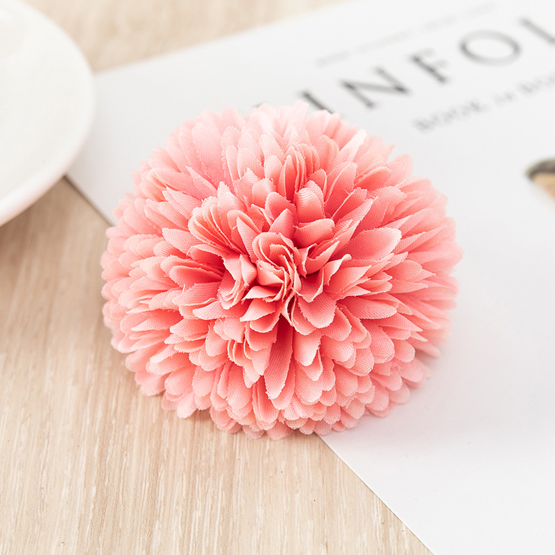 Artificial Flower Ball Chrysanthemum Dandelion Single African Table Tennis Chrysanthemum Home Living Room Decoration Raw Silk Potted Flower Arrangement