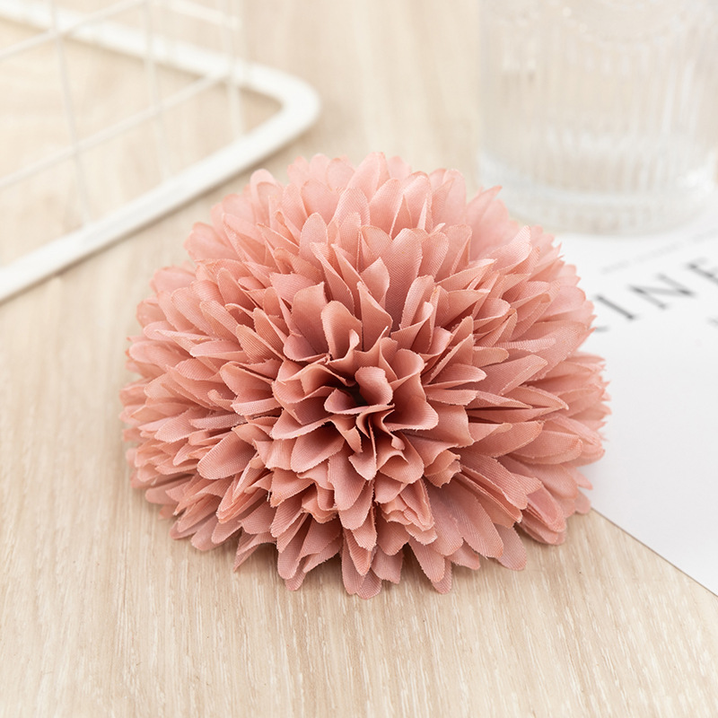 Artificial Flower Ball Chrysanthemum Dandelion Single African Table Tennis Chrysanthemum Home Living Room Decoration Raw Silk Potted Flower Arrangement