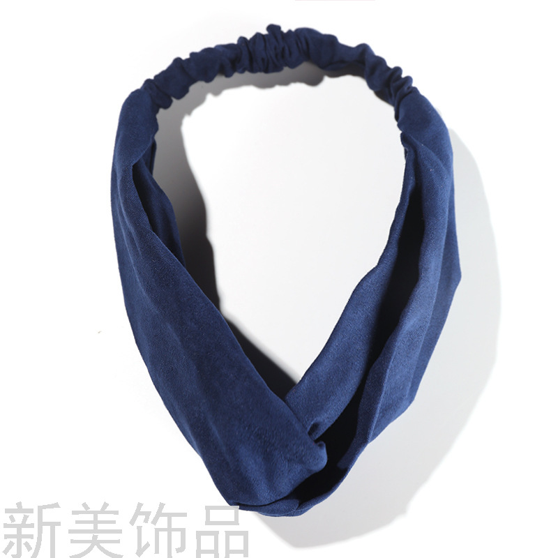 Korean Version of the INS Internet Celebrity Elastic Cross Cloth Hair Ring Hair Band Headband Hair Washing Face Hair Band Solid Color Satin Korean Version of the INS Internet Celebrity Elastic Cross Cloth Hair Ring Hair Band Headband Hair Washing Face Hair Band Solid Color Satin