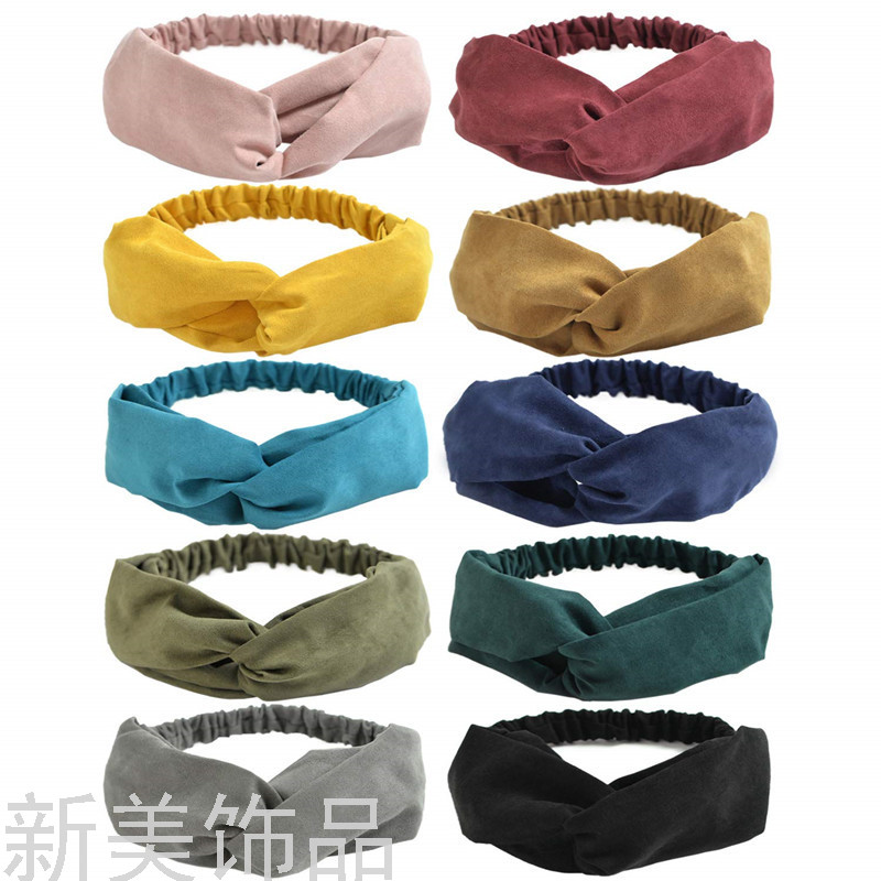 Korean Version of the INS Internet Celebrity Elastic Cross Cloth Hair Ring Hair Band Headband Hair Washing Face Hair Band Solid Color Satin Korean Version of the INS Internet Celebrity Elastic Cross Cloth Hair Ring Hair Band Headband Hair Washing Face Hair Band Solid Color Satin