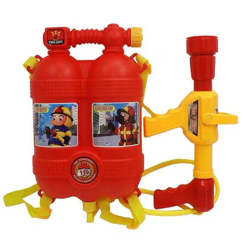 Children's Toys Fire Cap Fire Extinguisher Backpack Water Gun Vest Firefighter Play Set Stage Performance Props