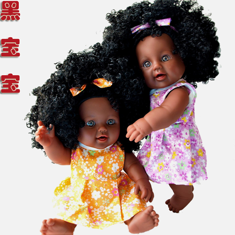 Nabonil Doll Small Black Skin Simulated Doll African Doll Girl Vinyl Doll