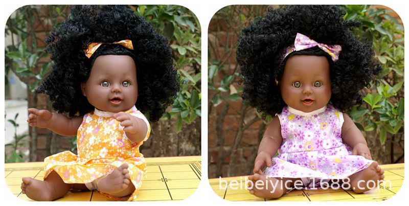 Nabonil Doll Small Black Skin Simulated Doll African Doll Girl Vinyl Doll