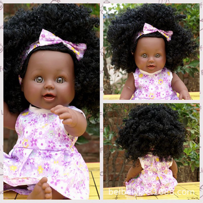 Nabonil Doll Small Black Skin Simulated Doll African Doll Girl Vinyl Doll