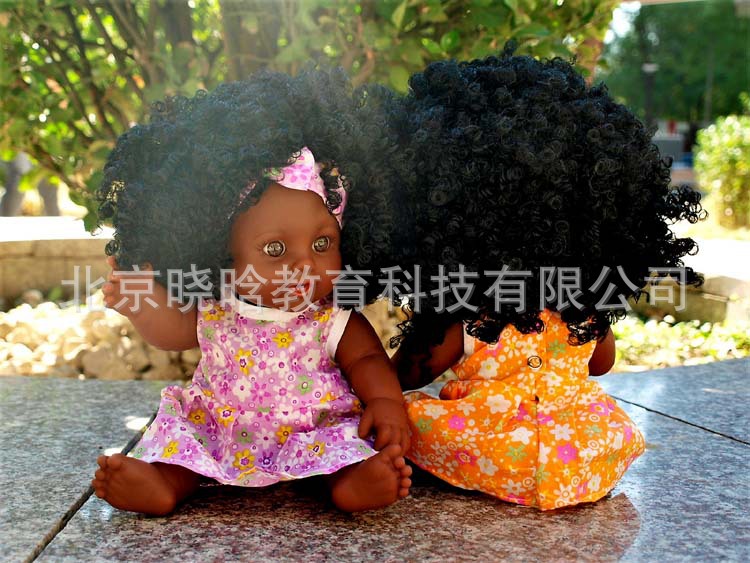 Nabonil Doll Small Black Skin Simulated Doll African Doll Girl Vinyl Doll