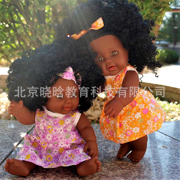 Nabonil Doll Small Black Skin Simulated Doll African Doll Girl Vinyl Doll
