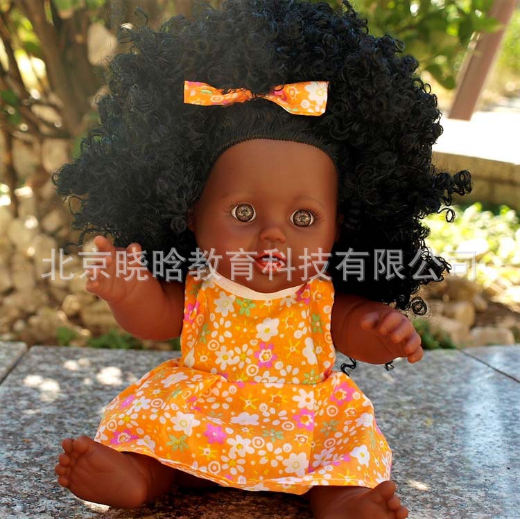 Nabonil Doll Small Black Skin Simulated Doll African Doll Girl Vinyl Doll