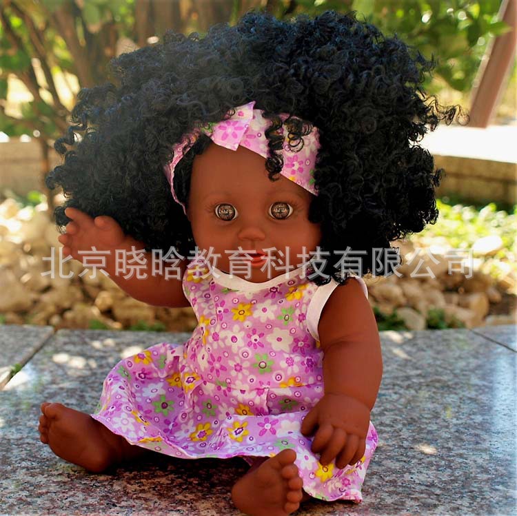 Nabonil Doll Small Black Skin Simulated Doll African Doll Girl Vinyl Doll