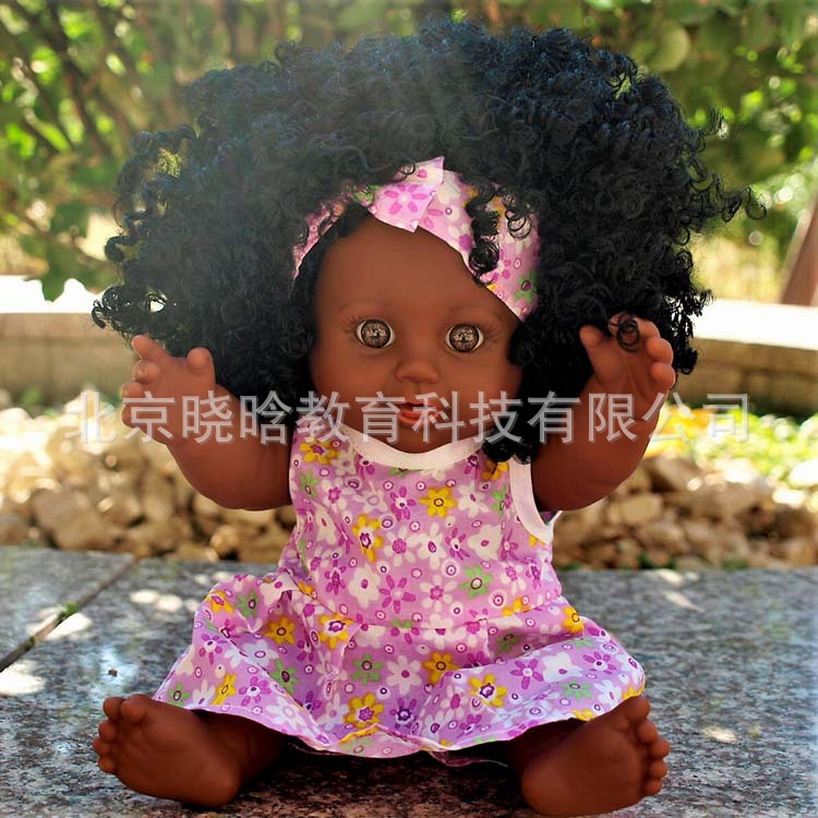 Nabonil Doll Small Black Skin Simulated Doll African Doll Girl Vinyl Doll