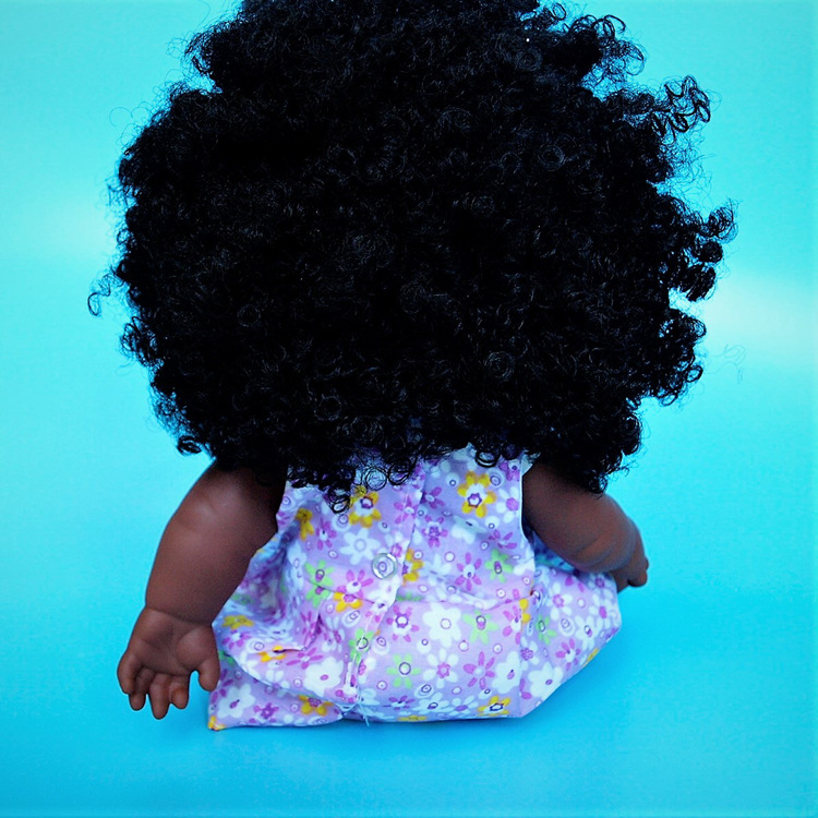 Nabonil Doll Small Black Skin Simulated Doll African Doll Girl Vinyl Doll