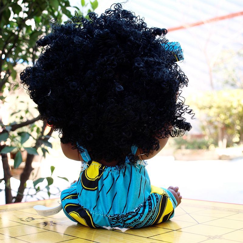 Nabonil Doll Small Black Skin Simulated Doll African Doll Girl Vinyl Doll