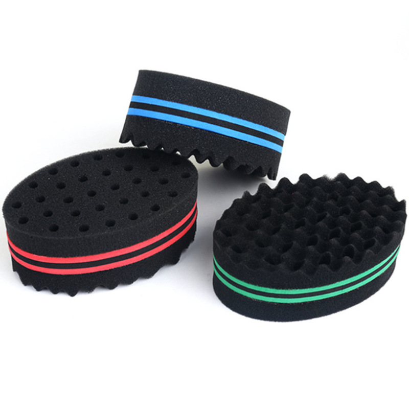 African Magic Curly Hair Sponge Creative Hairdressing Double-Sided Dual-Use with Holes Dirty Messy Hair Roll 2