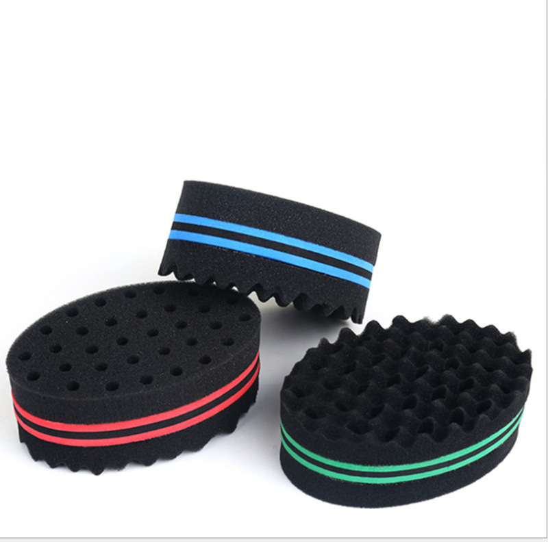 African Magic Curly Hair Sponge Creative Hairdressing Double-Sided Dual-Use with Holes Dirty Messy Hair Roll 2 African Magic Curly Hair Sponge Creative Hairdressing Double-Sided Dual-Use with Holes Dirty Messy Hair Roll 2