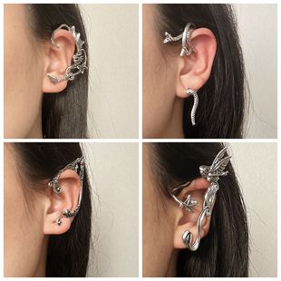 Europe and America Cross Border African Personalized Nose Pad Earless Earrings Women's Retro Handmade Circle Nose Ring Fake Nose Stud 12-Piece Set