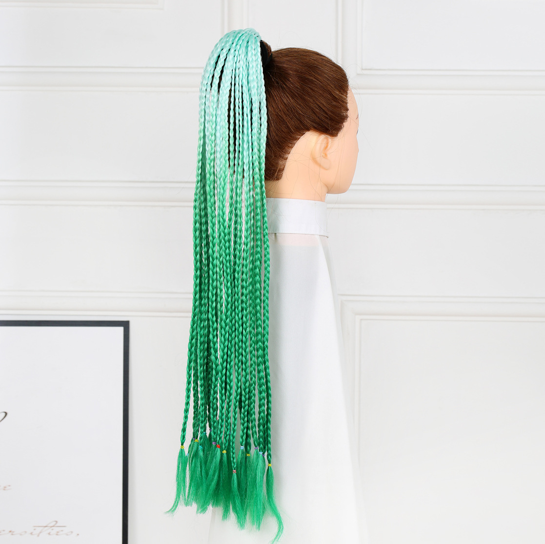 Factory Direct Supply Cross-Border Required Children&#039;s Color Wig Braid Ponytail Fashion Braided Delivery Spot Supply Stable Supply