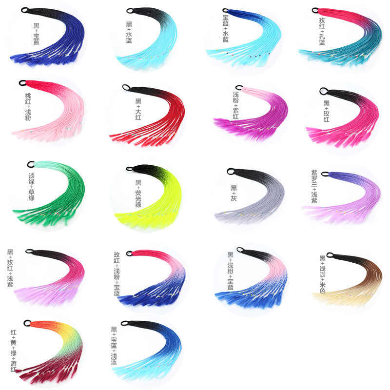 Factory Direct Supply Cross-Border Required Children&#039;s Color Wig Braid Ponytail Fashion Braided Delivery Spot Supply Stable Supply