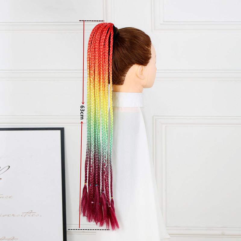 Factory Direct Supply Cross-Border Required Children's Color Wig Braid Ponytail Fashion Braided Delivery Spot Supply Stable Supply