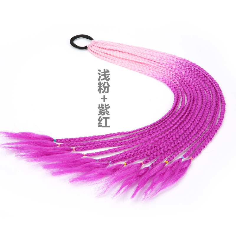 Factory Direct Supply Cross-Border Required Children's Color Wig Braid Ponytail Fashion Braided Delivery Spot Supply Stable Supply