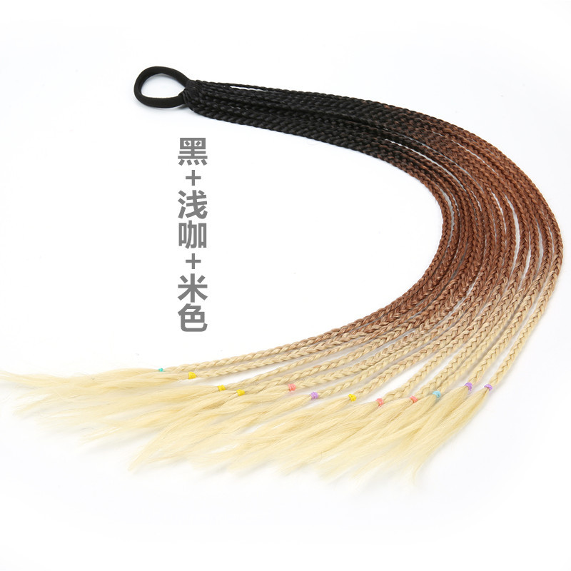 Factory Direct Supply Cross-Border Required Children's Color Wig Braid Ponytail Fashion Braided Delivery Spot Supply Stable Supply