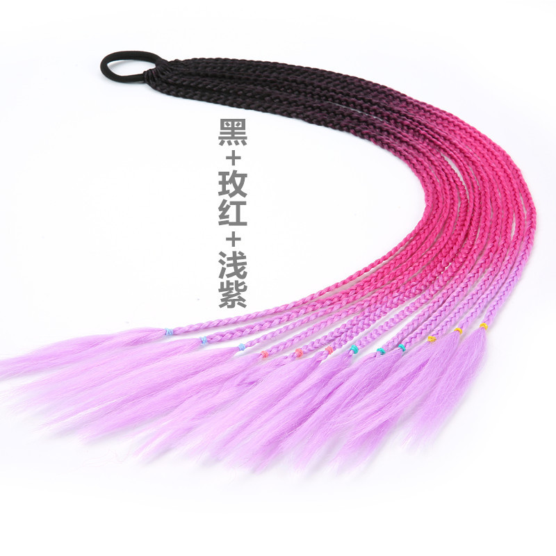 Factory Direct Supply Cross-Border Required Children's Color Wig Braid Ponytail Fashion Braided Delivery Spot Supply Stable Supply