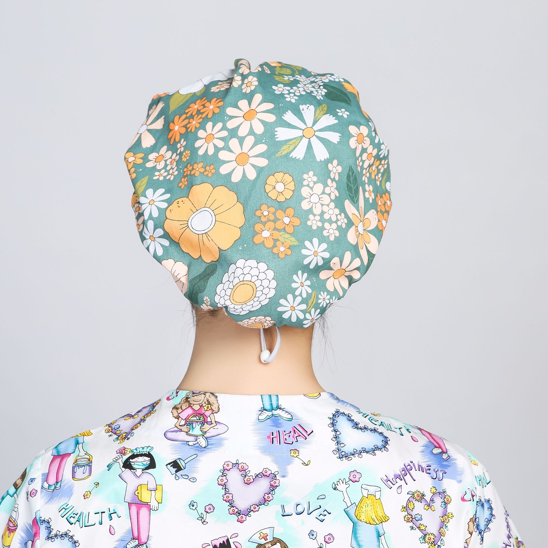 Home Hygiene Kitchen Cooking Dust-Proof Lampblack Hat Cartoon Headcloth Nightcap Female Doctor Hat Wig with Hair Extensions Printed Hat Home Hygiene Kitchen Cooking Dust-Proof Lampblack Hat Cartoon Headcloth Nightcap Female Doctor Hat Wig with Hair Extensions Printed Hat