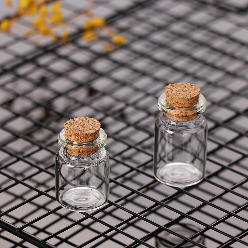 Factory Supply Wooden Plug Bottle Cap Wishing Bottle 22mm Tube Bottle Glass Transparent Candy Storage Bottle Lanugo Bottle Fire Extinguisher Bottles
