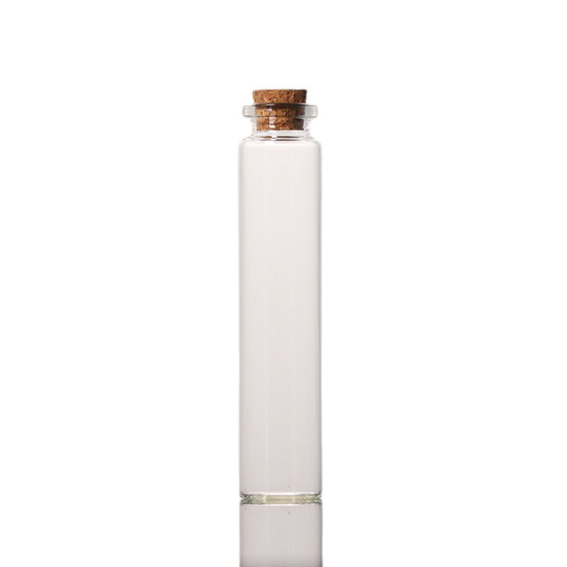 Factory Supply Wooden Plug Bottle Cap Wishing Bottle 22mm Tube Bottle Glass Transparent Candy Storage Bottle Lanugo Bottle Fire Extinguisher Bottles