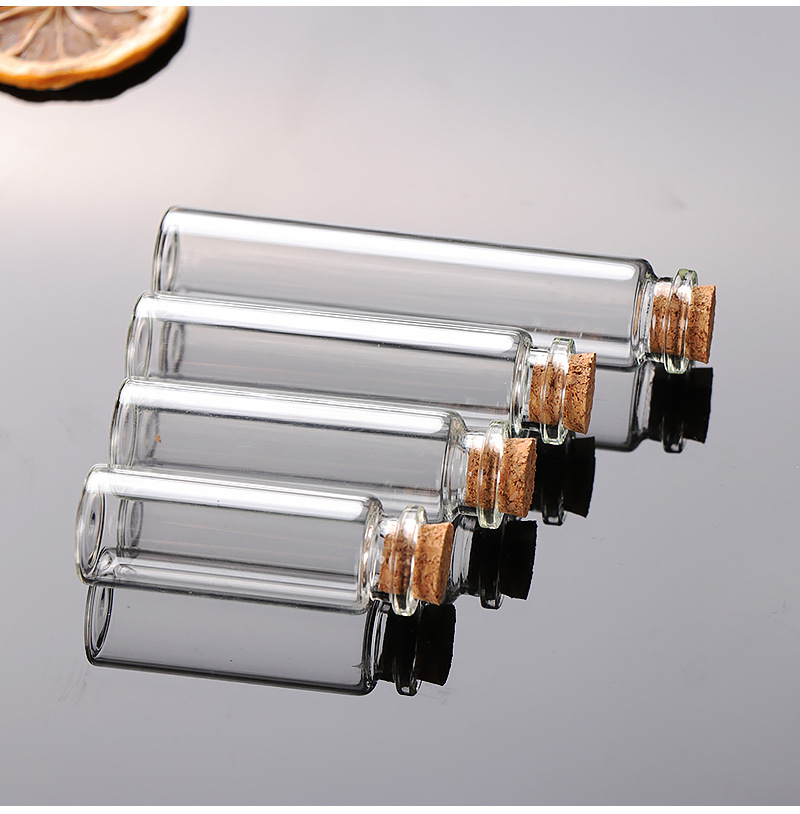 Factory Supply Wooden Plug Bottle Cap Wishing Bottle 22mm Tube Bottle Glass Transparent Candy Storage Bottle Lanugo Bottle Fire Extinguisher Bottles