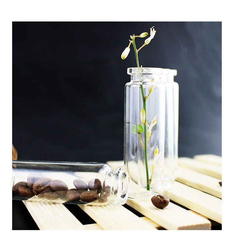 Wooden Plug Small Glass Bottle Bayonet Fire Extinguisher Bottles Aluminum Cover Mini Drift Bottle Wishing Bottle Transparent Storage Bottle Kindergarten
