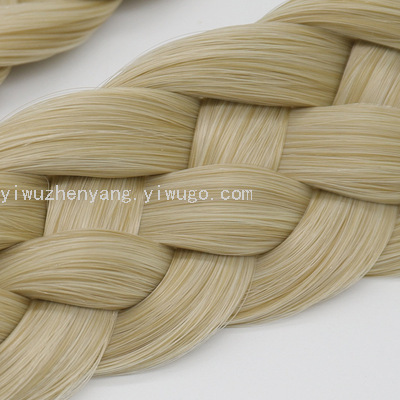 Cross-Border European and American Hand-Woven Five-Strand Braid Two-Strand Twist Headband Hair Band Women&#039;s Matte Silk Wig Hair Hoop