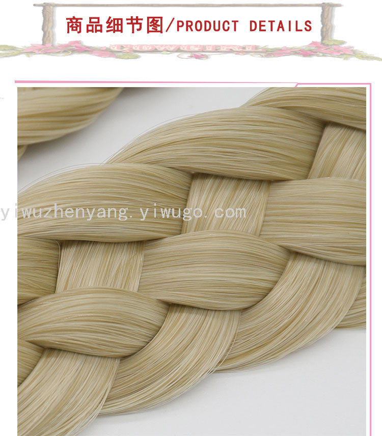Cross-Border European and American Hand-Woven Five-Strand Braid Two-Strand Twist Headband Hair Band Women's Matte Silk Wig Hair Hoop