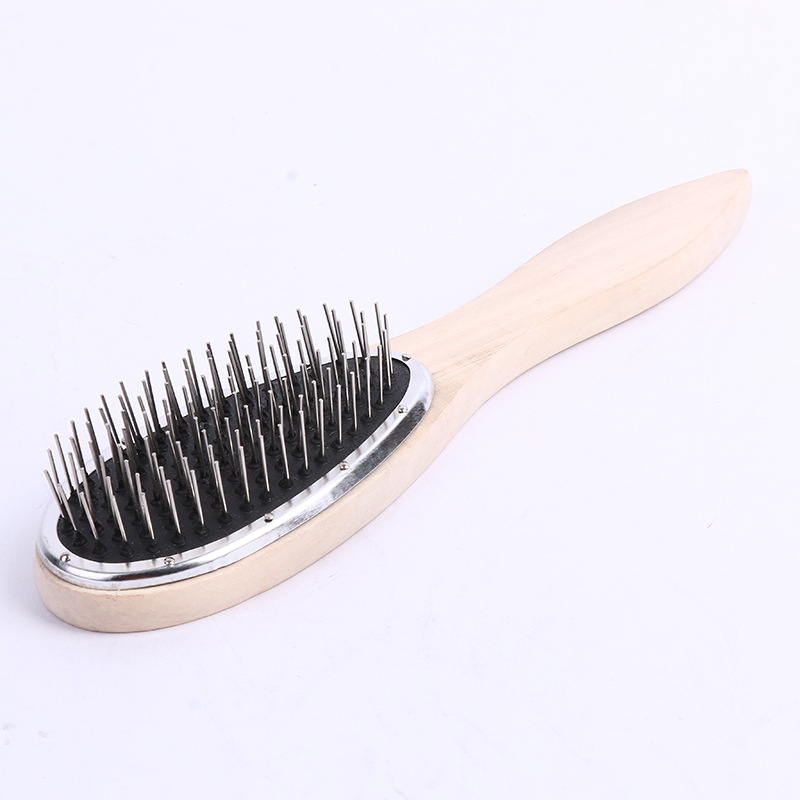Hairdressing Supplies Practical Tools for Wig Care Anti-Static Wood Wig Comb Steel Tooth Comb Health Care Comb Wholesale