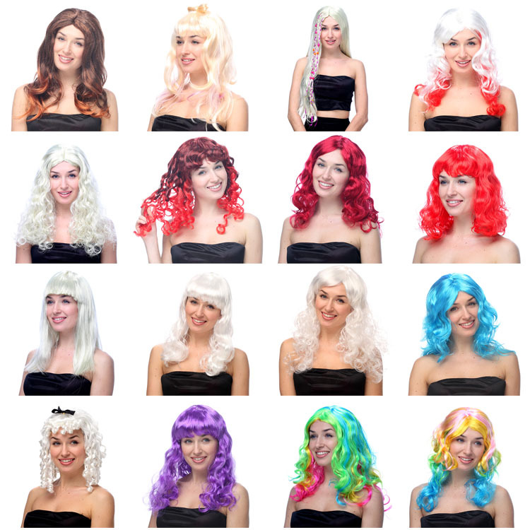 Manufacturer direct selling long hair wig, men and women wear wigs for wigs.