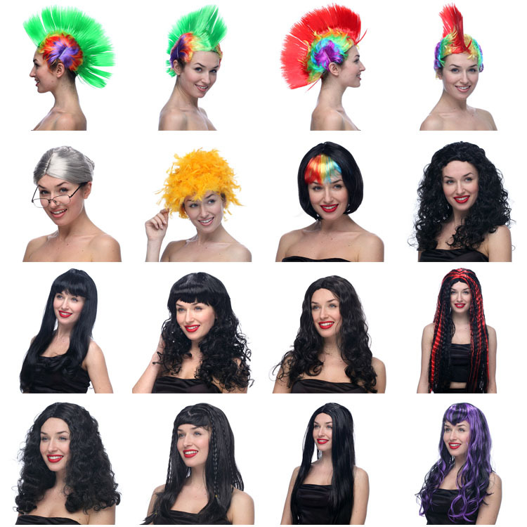 Manufacturer direct selling long hair wig, men and women wear wigs for wigs.