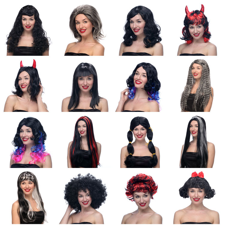 Manufacturer direct selling long hair wig, men and women wear wigs for wigs.