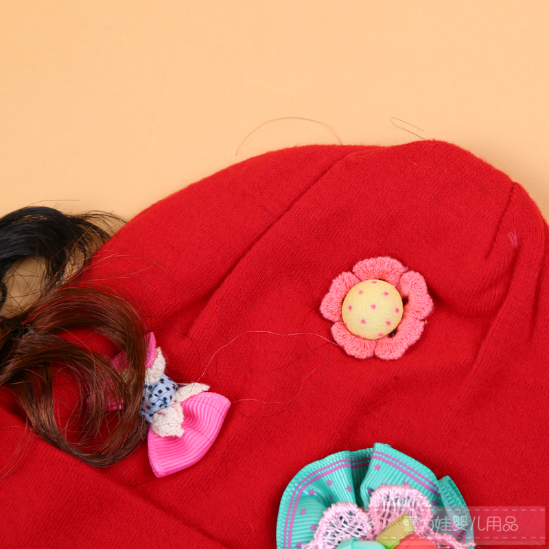 Two Sides Wig Flap Decoration Snow Baby Cute Cute Baby Girl Winter Warm Pullover Cap Soft and Comfortable