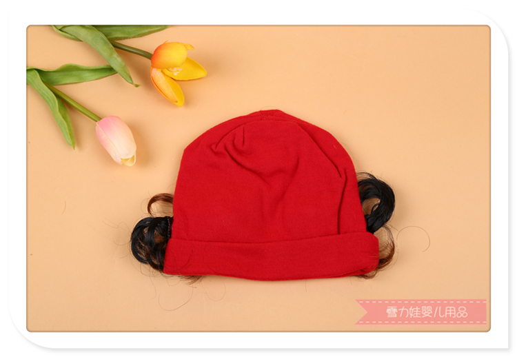 Two Sides Wig Flap Decoration Snow Baby Cute Cute Baby Girl Winter Warm Pullover Cap Soft and Comfortable