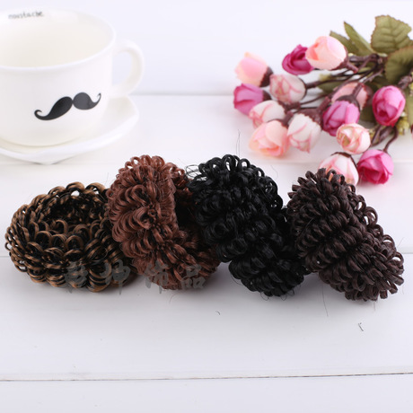 Knitted Artificial Hair Bun Cross-Border Supply Wig Rubber Band Stall 1 Yuan 2 Yuan Headdress Supply Small Gift Gift Accessories
