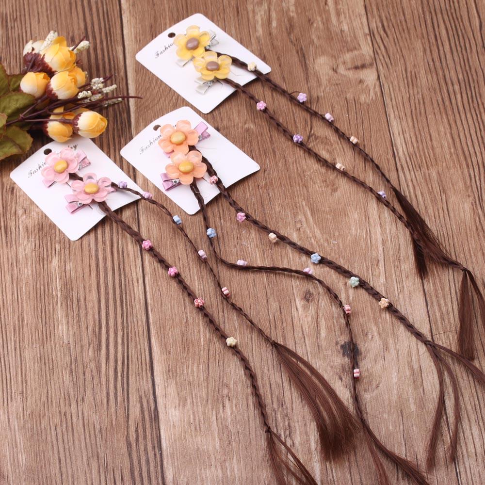 Children's Wig Braid Barrettes Princess Forehead Lace Girls Performance Performance Hair Accessories Headdress Flower Little Girl Cartoon Hair