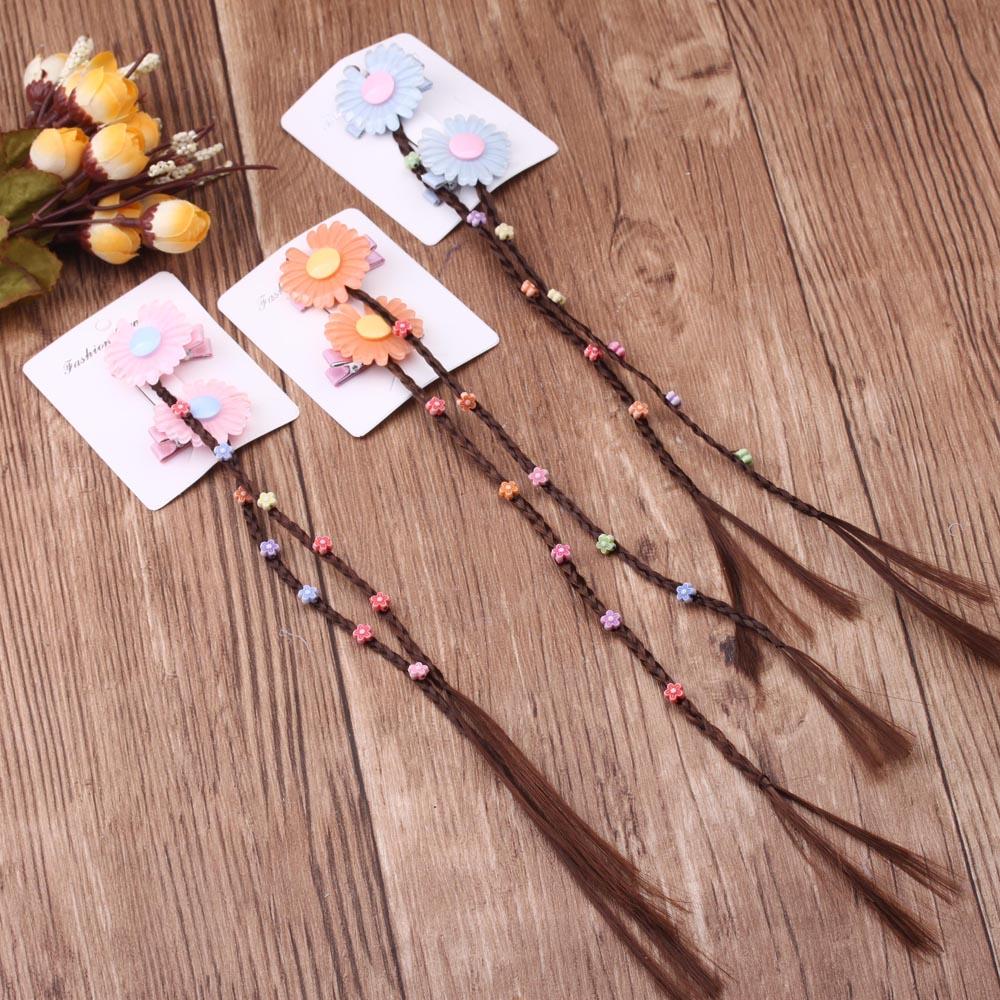 Children&#039;s Wig Braid Barrettes Princess Forehead Lace Girls Performance Performance Hair Accessories Headdress Flower Little Girl Cartoon Hair
