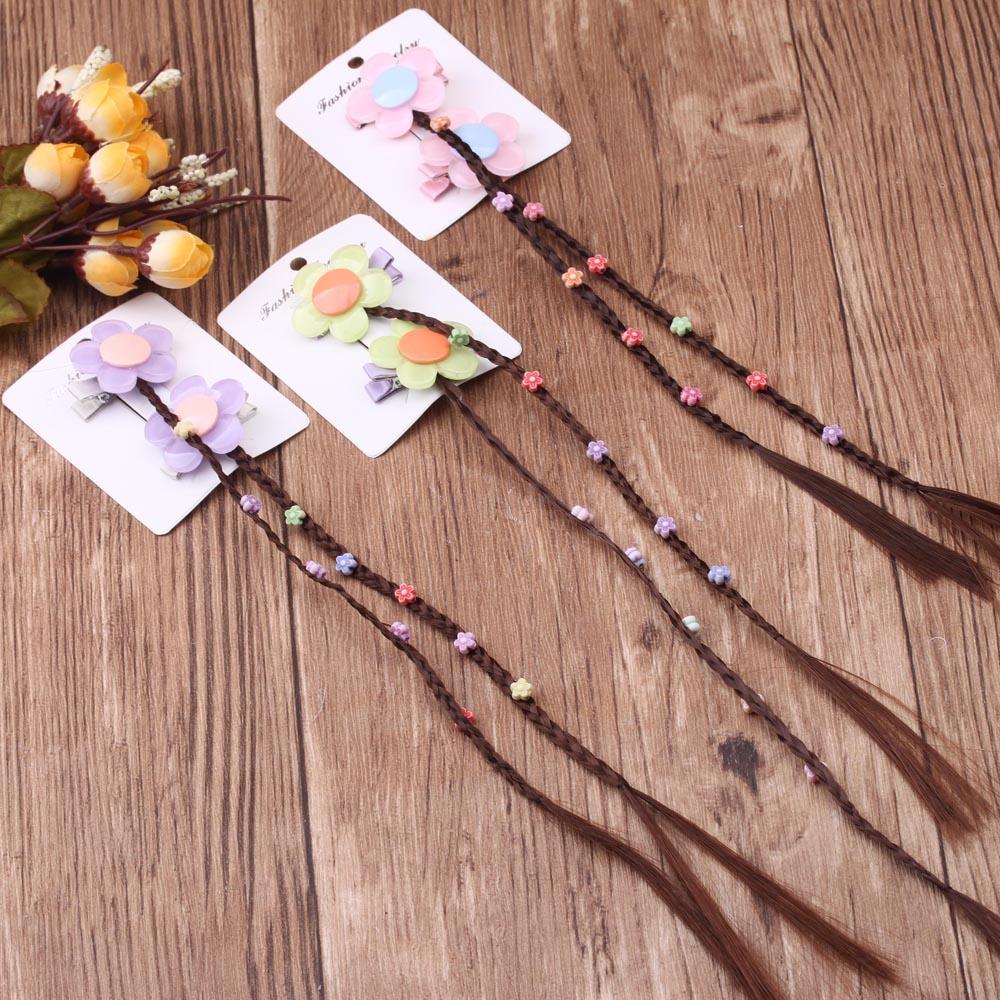 Children's Wig Braid Barrettes Princess Forehead Lace Girls Performance Performance Hair Accessories Headdress Flower Little Girl Cartoon Hair