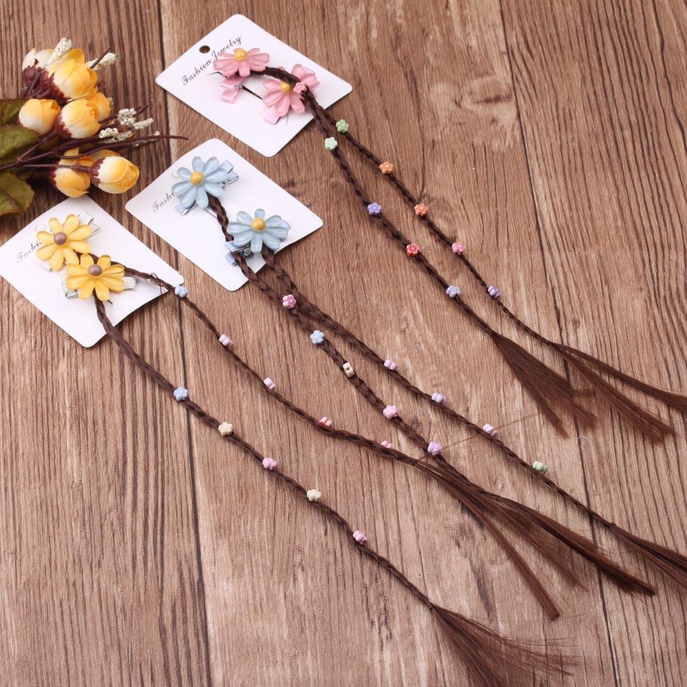 Children's Wig Braid Barrettes Princess Forehead Lace Girls Performance Performance Hair Accessories Headdress Flower Little Girl Cartoon Hair